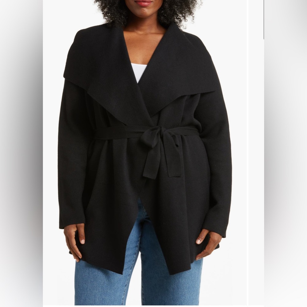 Women's Black Teri Wrap Sweater